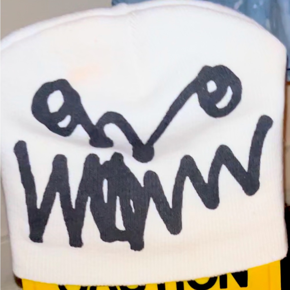 AssPizza Beanie comes w/ handicap sign Austin slapped sticker on in my store